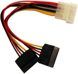 MOLEX tápkábel 2× SATA-ra, 0,15 m