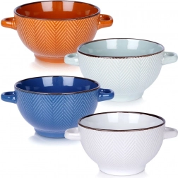 620 ml-es, füles kerámiatál-készlet, 4 db