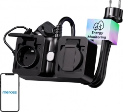 Meross okos kültéri Wi‑Fi elosztó fogyasztásméréssel, IP44, Matter