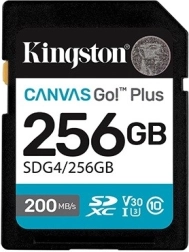 Kingston Canvas Go Plus SD memóriakártya 256 GB 200/160 MB/s C10 U3 V30