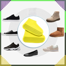 Vízálló szilikon cipővédő, csúszásgátló, M méret, sárga