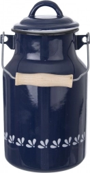 Zománcozott retro tejeskanna 2 l kék‑fehér