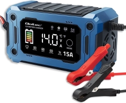 Mikroprocesszoros töltő 12 V 15 A javító és karbantartó funkcióval, LCD, AGM, GEL és LiFePO4 akkumulátorokhoz