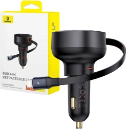 Baseus Enjoyment Pro autós töltő Lightning és USB-C kábellel, 55W