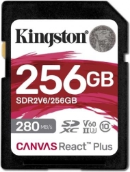 Kingston Canvas React Plus 256GB 280/150 MB/s U3 V60 SD memóriakártya