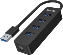Unitek uHUB Q4 aktív USB hub 4× USB‑A 3.0 táppal 10 W