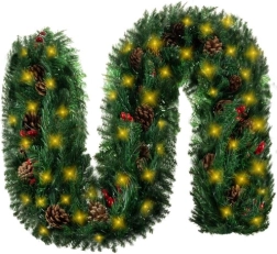 Karácsonyi girland 270 cm LED fényekkel RUHHY