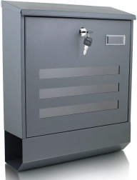 Nagy falra szerelhető postaláda újságtartó hengerrel, antracit