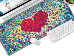 Játékos egér- és billentyűzetpad 30x80 cm - szív