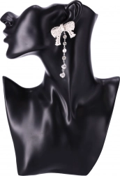 Hosszú masnis fülbevaló - ezüst