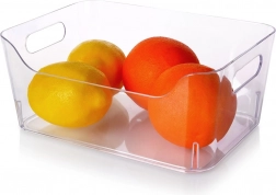 Hűtőrendszerező 23 × 16 × 9,5 cm – átlátszó doboz fogantyúkkal