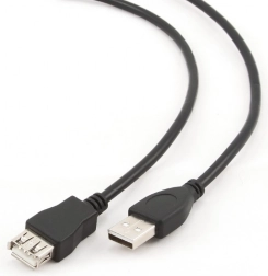 USB 2.0 AM–AF hosszabbító kábel, 4,5 m, fekete