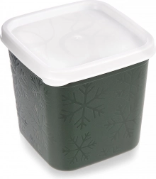 Zöld műanyag ételtároló doboz fedővel, 380 ml