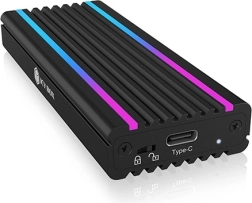Alumínium ház M.2 NVMe SSD-hez RGB háttérvilágítással, USB‑C 10 Gb/s