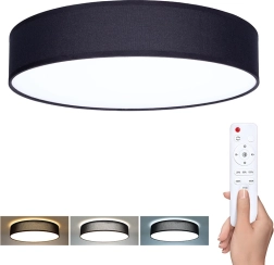 Solight Penley LED mennyezeti és fali lámpa távirányítóval, 48 W, 47 cm, fekete