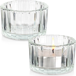 Üveg mécsestartók tealight gyertyákhoz 5,7 cm, 2 darabos készlet