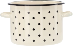 Zománcozott fazék 4,5 l, 20 cm, fehér pöttyös
