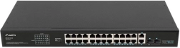 PoE+ switch Lanberg RSFE-24P-2C-360, 24 portos Fast Ethernet, 2× combo gigabit, 19" rack