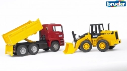 Bruder MAN teherautó billenccsel és FR130 homlokrakodóval