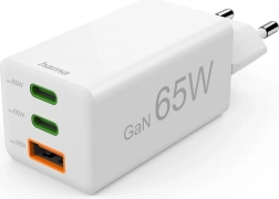 Hálózati töltő Hama GaN 65 W Power Deliveryvel és Quick Charge-dzsal, 2× USB‑C + 1× USB‑A