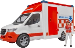 Mercedes-Benz Sprinter Bruder mentőautó mentőssel, fény- és hangeffektussal