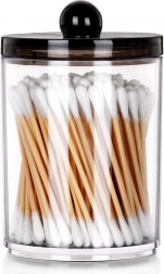 Akril tartó vattapálcikákhoz és kozmetikai vattakorongokhoz fedéllel