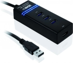 USB hub 3.0 IUH3FB, 4× USB 3.0, fekete