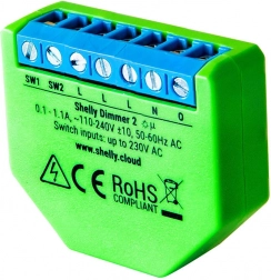 Shelly Dimmer 2 – okos Wi‑Fi fényerőszabályzó 230 V nullavezető nélkül