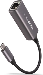AXAGON USB‑C gigabites ethernet adapter, automatikus telepítés, fém, titánszürke