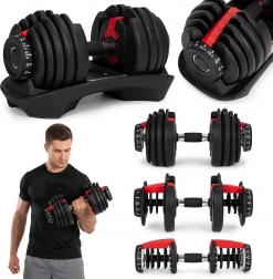 Állítható egykezes súlyzó 2,5–24 kg állvánnyal ModernHome