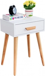 éjjeliszekrény vagy dohányzóasztal fenyőfából, ModernHome, fehér