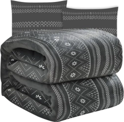 puha téli takaró két párnahuzattal RUHHY, szürke 160 × 200 cm