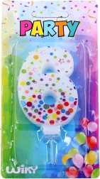 Party tortagyertya 6-os szám pöttyökkel