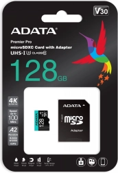microSD memóriakártya 128 GB UHS‑I U3 V30 A2 + adapter