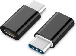 USB-C – microUSB (F) adapter, fekete