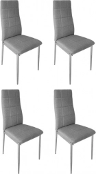 Szürke kárpitozott étkező- és nappali székek készlet, 4 darab