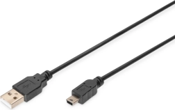 USB 2.0 kábel A–mini USB B 5 tűs 1 m fekete
