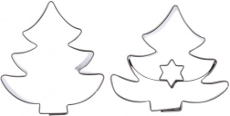 Rozsdamentes acél süteménykiszúró – fenyőfa, 4,5 cm, 2 db