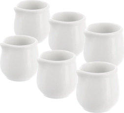 MONA porcelán mini tejkiöntők, fehér, 20 ml, 6 darabos készlet