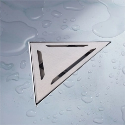 Háromszög alakú rozsdamentes zuhanyfolyóka 20 × 20 cm