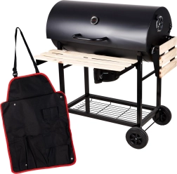 CURRON BigBend GM2020 hordó alakú kerti grill esővédő köpenygallérral