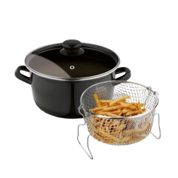 Tadar zománcozott fritőz edénnyel, kosárral és fedővel, 22 cm