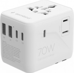 Univerzális utazóadapter 70 W USB-vel és GaN technológiával