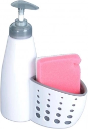 Mosogatószer-adagoló szivacstartóval, 370 ml, fehér