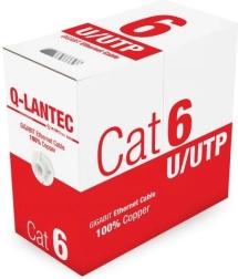 Hálózati kábel U/UTP Cat 6, PVC, 100% réz, 305 m