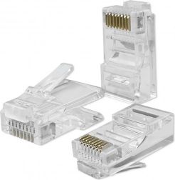Átmenő RJ45 CAT5e UTP csatlakozó Aranyozott érintkezők, 100 darab