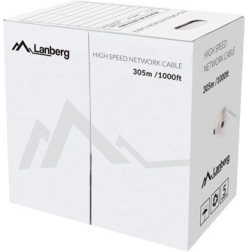 Lanberg UTP Cat 5e hálózati kábel, 100% réz, 305 m, sárga