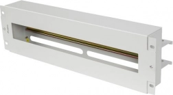 19 hüvelykes 3U feszültségelosztó DIN TS-35 sínnel, szürke