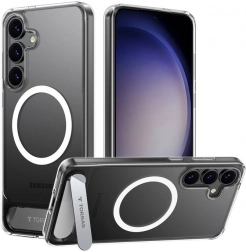 Mágneses, átlátszó Torras Pstand tok állvánnyal Samsung S25-höz