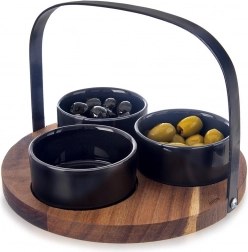 Kerámia előételes tálkák BLACK 130 ml, 4 darabos készlet